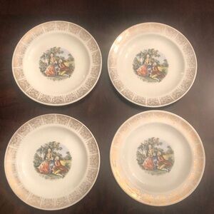 Century by Salem l Four Vintage Plates 23K Gold Salad Dessert Plates 7”